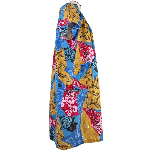 Kalama Muu Muu Dress Vintage Floral Dress Front Pockets 2X - Picture 4 of 5
